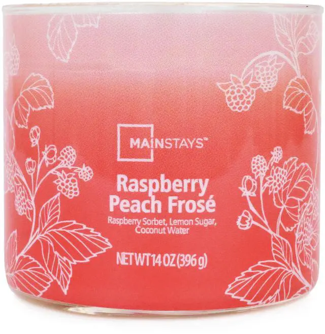 Main image of Mainstays 3-Wick Ombre Wrap Raspberry Peach Scented Candle, 14 oz