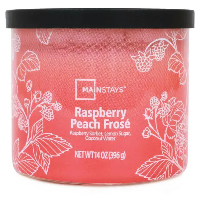Alt view image 6 of 6 - Mainstays 3-Wick Ombre Wrap Raspberry Peach Scented Candle, 14 oz