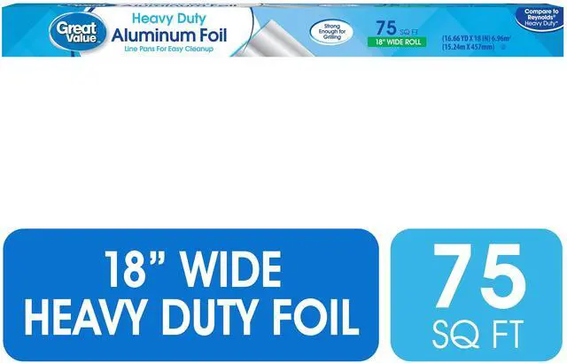 Main image of Great Value Heavy Duty Aluminum Foil, 75 sq ft