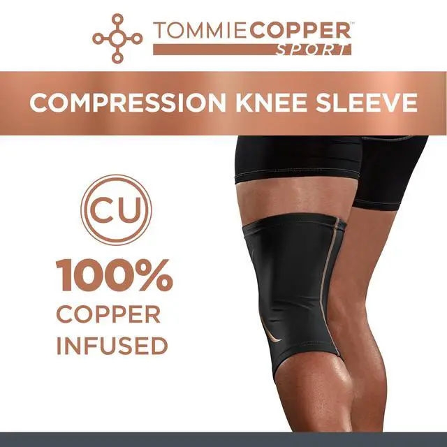 Alt view image 2 of 7 - Tommie Copper Sport Knee Compression Sleeve, Black, s/m