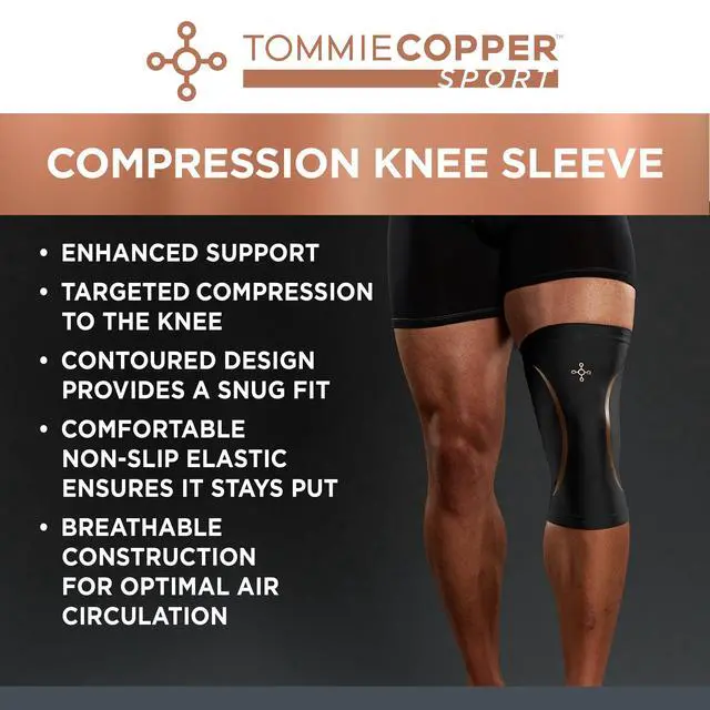 Alt view image 5 of 7 - Tommie Copper Sport Knee Compression Sleeve, Black, s/m