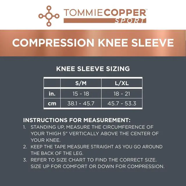 Alt view image 7 of 7 - Tommie Copper Sport Knee Compression Sleeve, Black, s/m