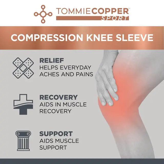 Alt view image 3 of 7 - Tommie Copper Sport Knee Compression Sleeve, Black, s/m