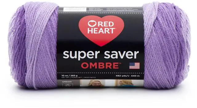 Main image of Red Heart Super Saver Ombre Yarn, Violet, 10oz(283g), Medium, Acrylic