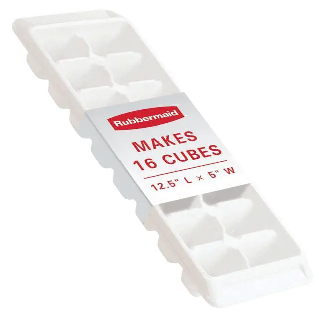 Alt view image 5 of 6 - (4 pack) Rubbermaid Quick Release Ice Cube Tray, Plastic, White, Rectangular