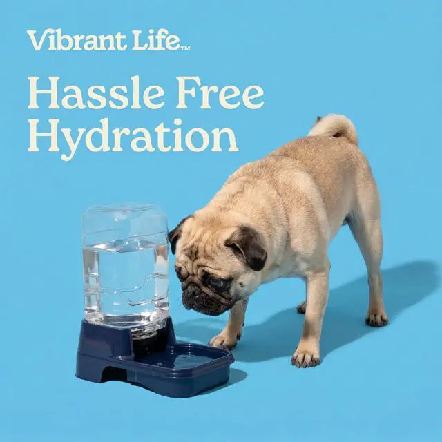 Alt view image 6 of 7 - Vibrant Life 0.4 gal Gravity Waterer for Extra Small Pets, Navy