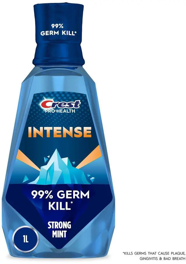 Main image of Crest Mouthwash, Pro-Health Intense Mouthwash/Mouth Rinse, Strong Mint, 1 L (33.8 fl oz)