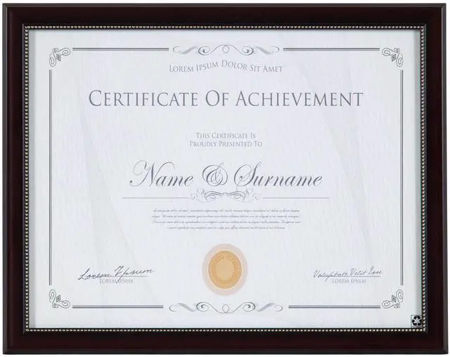 Main image of DesignOvation 8.5x11 Mahogany Document Certificate Picture Frame