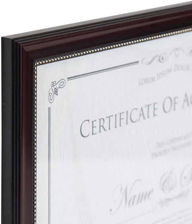 Alt view image 6 of 7 - DesignOvation 8.5x11 Mahogany Document Certificate Picture Frame