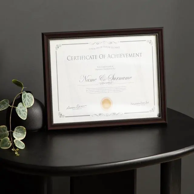 Alt view image 7 of 7 - DesignOvation 8.5x11 Mahogany Document Certificate Picture Frame
