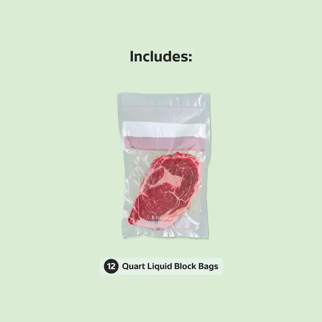 Alt view image 3 of 6 - FoodSaver Liquid Block Vacuum Seal Bags, 1 Quart, 8" x 11", 12 Count