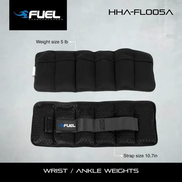Alt view image 6 of 7 - Fuel Pureformance Unisex Adjustable Wrist/Ankle Weights, 2.5-Pound Pair (5lb Total - 6 Removable Weight Packs)
