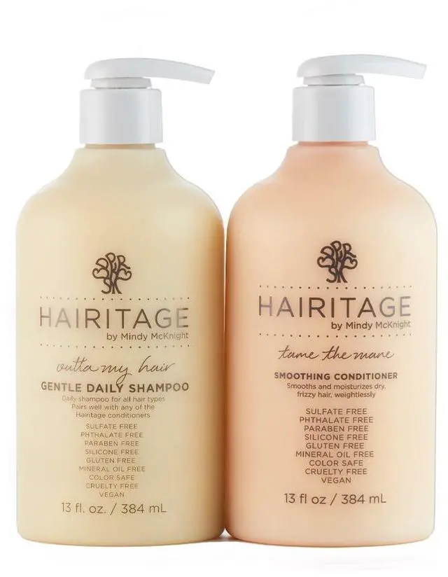 Main image of Hairitage Outta My Hair Sulfate Free Shampoo and Conditioner Set, Color Safe + Anti Frizz Curly Hair Products, 13 fl oz