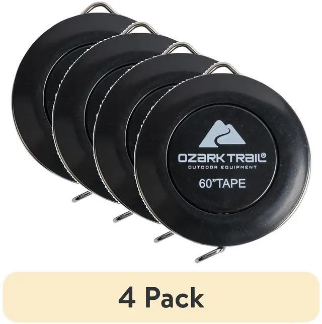 Main image of (4 pack) Ozark Trail 60 in Fish Measuring Tape with Push Button Retract, Compact Vinyl Tape Measure for Fishing and Outdoor Use