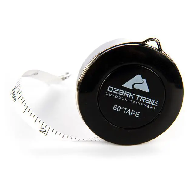 Alt view image 3 of 6 - (4 pack) Ozark Trail 60 in Fish Measuring Tape with Push Button Retract, Compact Vinyl Tape Measure for Fishing and Outdoor Use