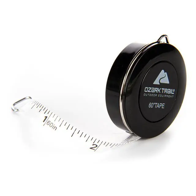 Alt view image 2 of 6 - (4 pack) Ozark Trail 60 in Fish Measuring Tape with Push Button Retract, Compact Vinyl Tape Measure for Fishing and Outdoor Use