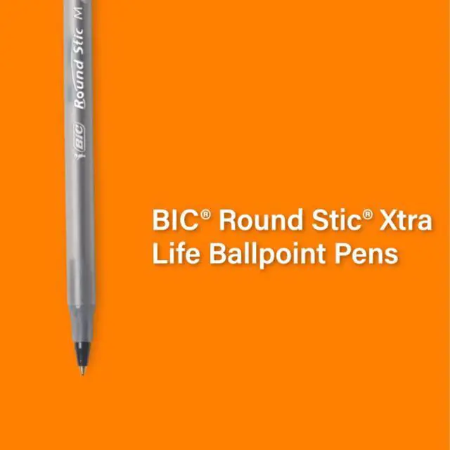 Alt view image 7 of 7 - BIC Round Stic Xtra Life Assorted Ink Ballpoint Pens, Medium Point, 1.0mm, 60 Count