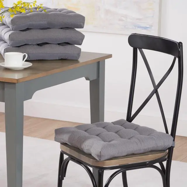 Alt view image 5 of 5 - Mainstays Textured Chair Seat Pad (Chair Cushion), Gray Color, 1-Piece, 15.5" x 16"