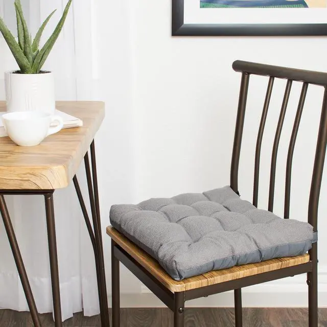 Alt view image 3 of 5 - Mainstays Textured Chair Seat Pad (Chair Cushion), Gray Color, 1-Piece, 15.5" x 16"
