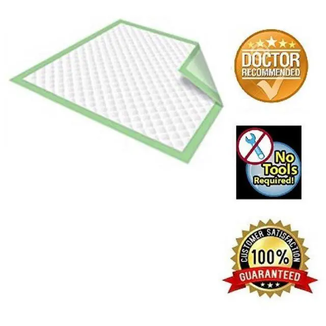 Alt view image 2 of 3 - Healthline Chucks Pads, Chux Disposable Underpads 23 x 36, Waterproof Mattress Protector Incontinence Assurance Absorbent Bed Pads for Adults, Elderly, Children, Pets, Count (50/Pack), Green