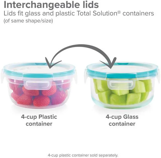Alt view image 4 of 7 - Snapware Total Solution Glass Food Storage with Lid, 4 Cups, A Practical Choice for Dry Goods and Bulk Ingredients