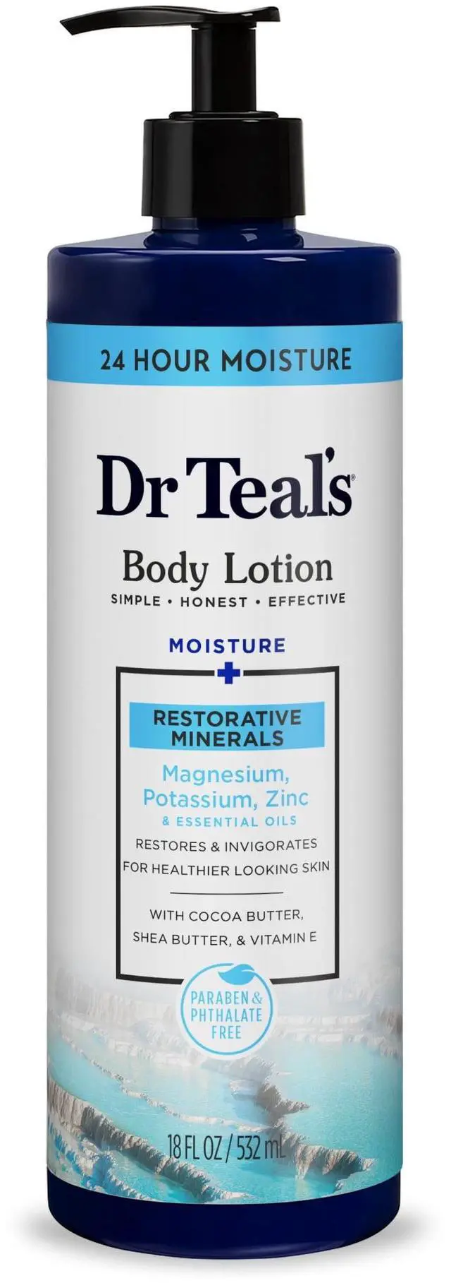 Main image of Dr Teal's Body Lotion, Restorative Minerals with Magnesium, Potassium, Zinc & Essential Oils, 18 oz