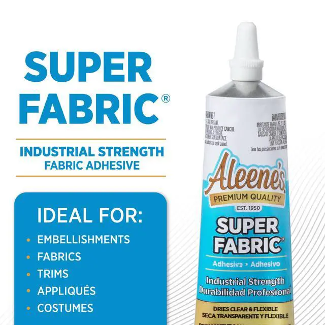 Alt view image 2 of 6 - Aleene's Super Fabric Adhesive 1.5 fl oz, Fast Drying, Clear Permanent Fabric Adhesive