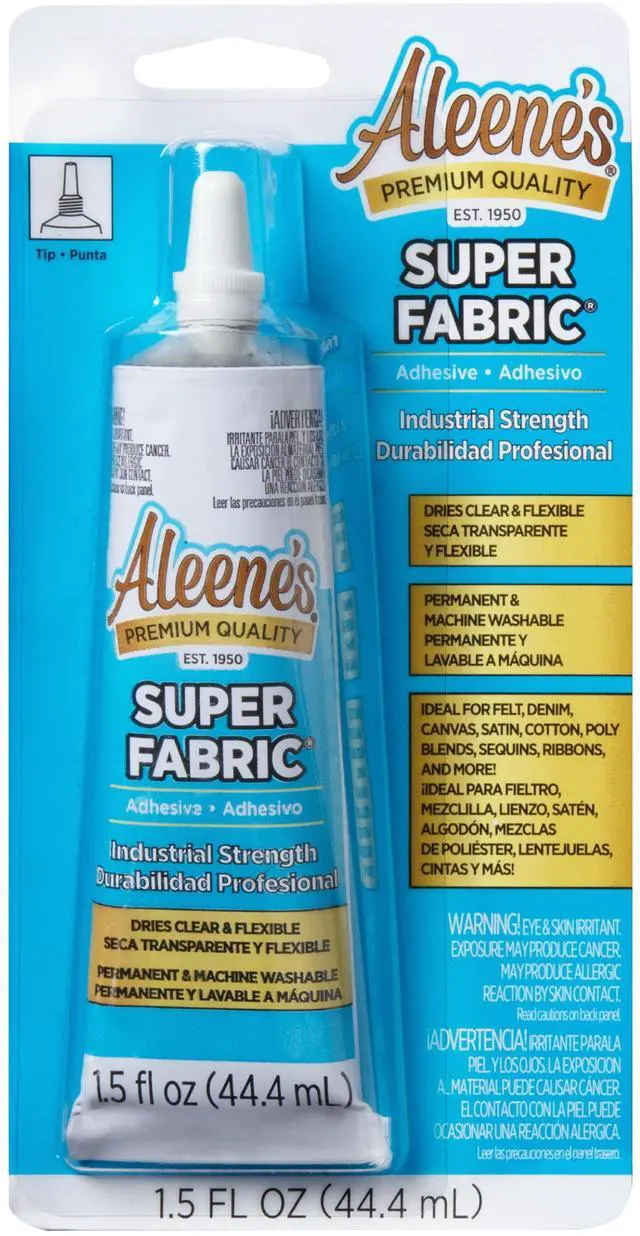 Main image of Aleene's Super Fabric Adhesive 1.5 fl oz, Fast Drying, Clear Permanent Fabric Adhesive