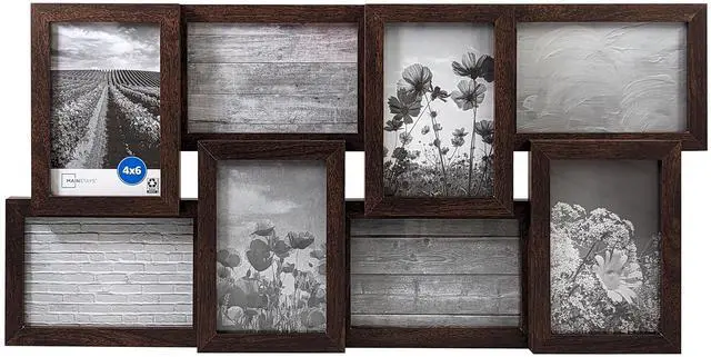 Main image of Mainstays Brown Collage Picture Frame, 8 Openings for 4 x 6 Photos