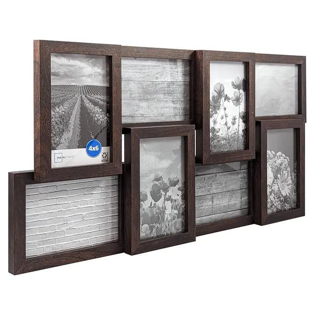 Alt view image 2 of 6 - Mainstays Brown Collage Picture Frame, 8 Openings for 4 x 6 Photos