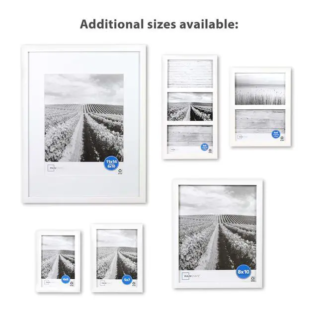 Alt view image 6 of 6 - Mainstays 11 x 14 White Gallery Picture Frame, Matted to 8 x 10
