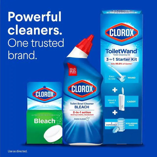 Alt view image 3 of 6 - Clorox Toilet Bowl Bathroom Cleaner with Bleach, Rain Clean, 24 fl oz, 2 Pack