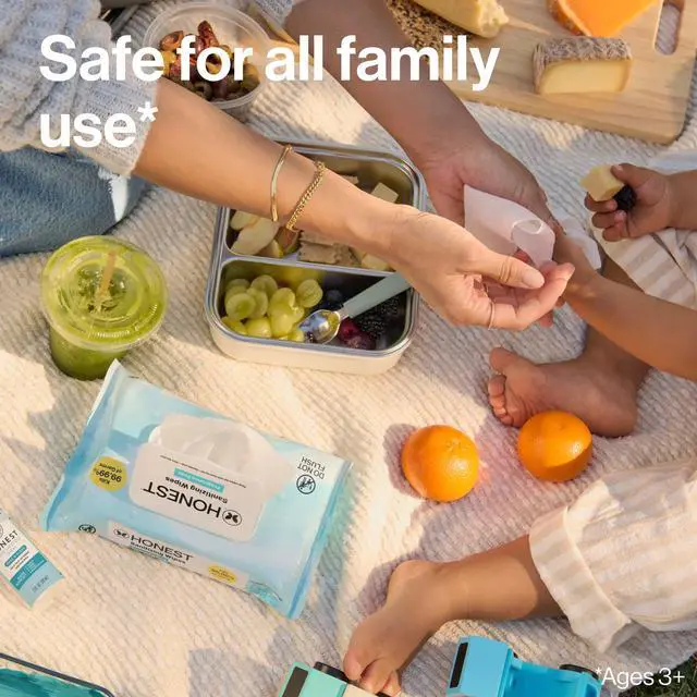 Alt view image 4 of 7 - The Honest Company Fragrance Free Sanitizing Alcohol Wipes, Antibacterial with Aloe, Kills 99.99% of Germs, 50 Count