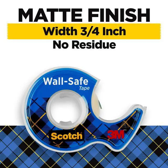 Alt view image 5 of 7 - (3 pack) Scotch Wall-Safe Tape Dispenser, 3/4 in. x 650 in., 1 Dispenser