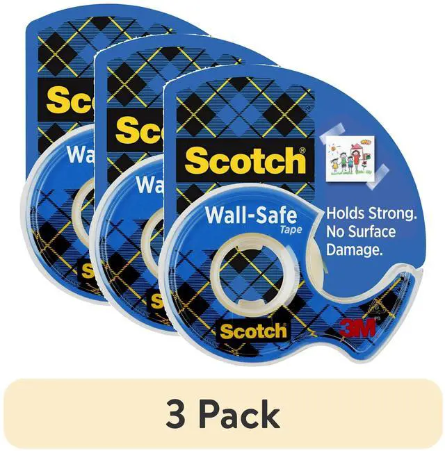 Main image of (3 pack) Scotch Wall-Safe Tape Dispenser, 3/4 in. x 650 in., 1 Dispenser