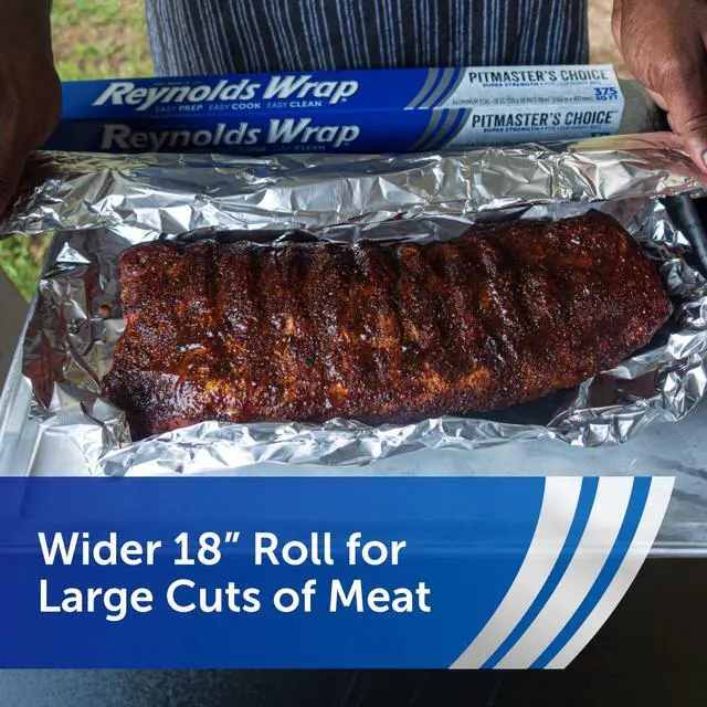 Alt view image 4 of 7 - Reynolds Wrap Pitmasters Choice Extra Thick Aluminum Foil for Grilling, 18 Inch Width, 37.5 Sq. Ft.