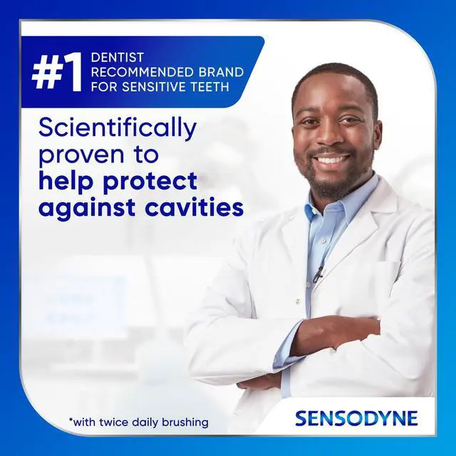 Alt view image 2 of 7 - Sensodyne Cavity + Sensitivity Toothpaste, Fluoride Toothpaste for Sensitive Teeth and Cavity Protection, 2.7 Oz