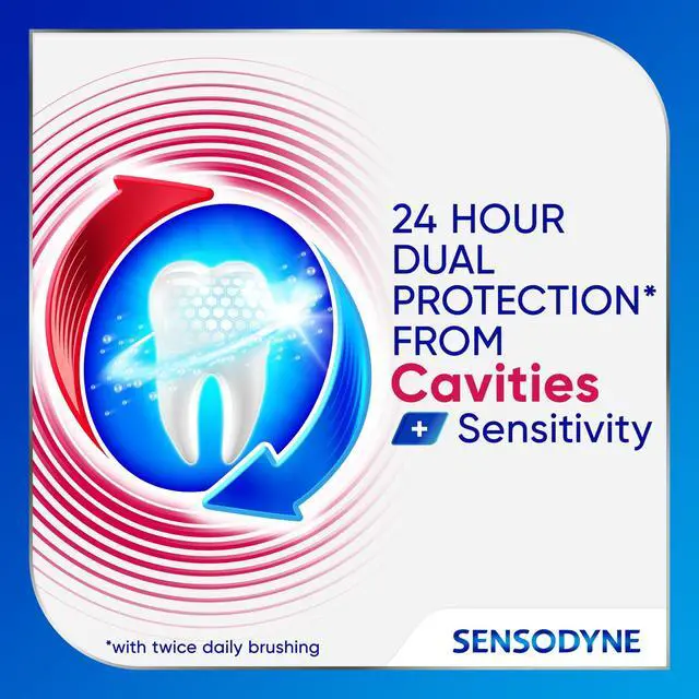 Alt view image 4 of 7 - Sensodyne Cavity + Sensitivity Toothpaste, Fluoride Toothpaste for Sensitive Teeth and Cavity Protection, 2.7 Oz