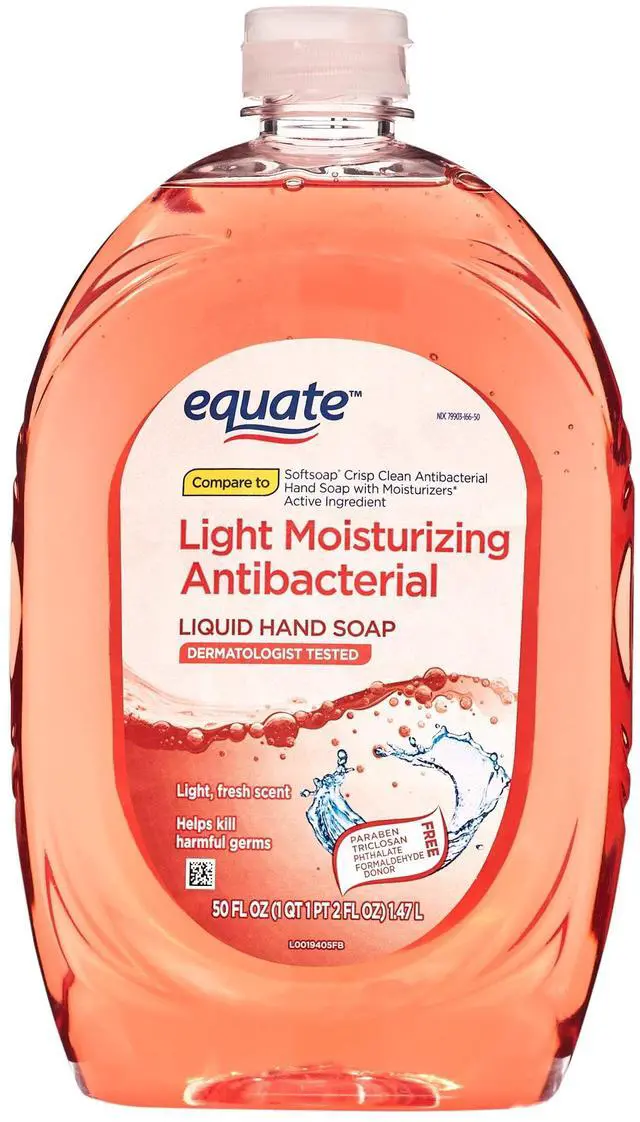 Main image of (2 pack) Equate Light Moisturizing Antibacterial Liquid Hand Soap, 50 fl oz, Compare to Softsoap® Crisp Clean Antibacterial Hand Soap with Moisturizers Active Ingredient