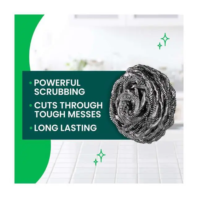 Alt view image 2 of 6 - (3 pack) Scotch-Brite Stainless Steel Scrubbers, 3 Scrubbers