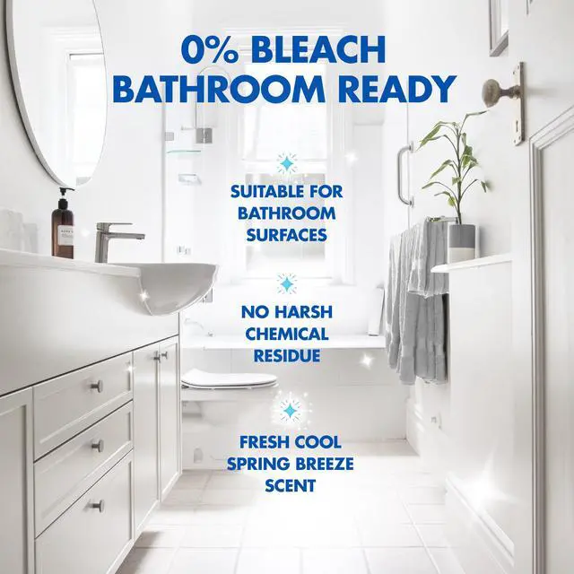 Alt view image 5 of 6 - Lysol Bathroom Cleaner OXI Action Spray, Cleaning, Sanitizing, & Disinfecting Spray with Hydrogen Peroxide, Bleach Free, Cool Spring Breeze Scent, 32 fl oz