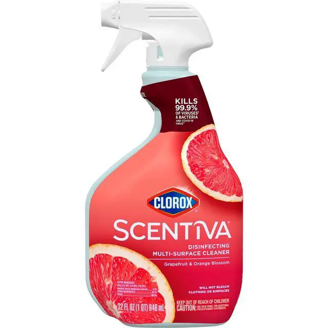 Alt view image 2 of 6 - Clorox Scentiva Disinfecting Multi-Surface Cleaner Spray, Grapefruit & Orange Blossom, 32 fl oz