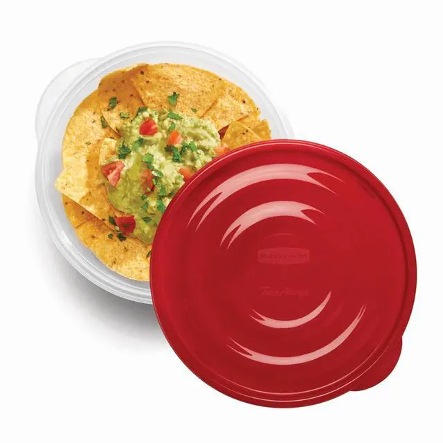 Alt view image 2 of 4 - Rubbermaid TakeAlongs 6.2 Cup Serving Bowl Food Storage Containers, Set of 3, Red