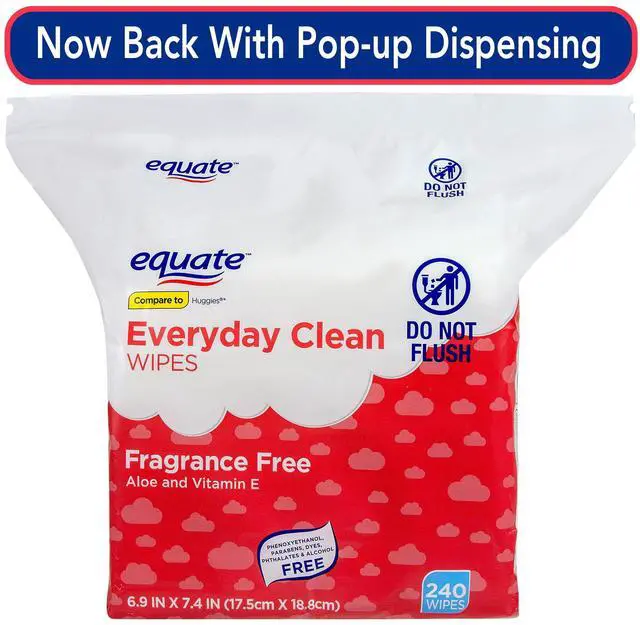 Alt view image 2 of 5 - Equate Baby Everyday Clean Wipes with Aloe Vera and Vitamin E, 240 Wipes