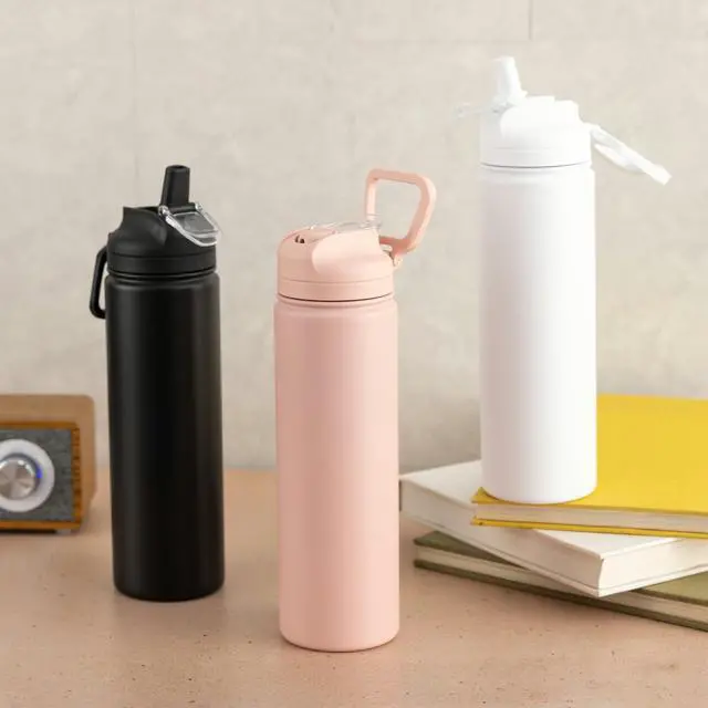 Alt view image 5 of 7 - Mainstays 24 oz Stainless Steel Sip Water Bottle, White