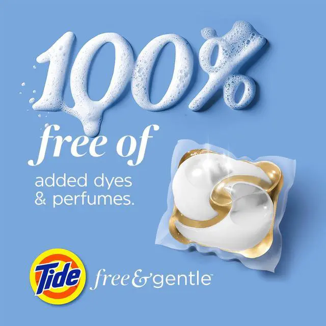 Alt view image 3 of 7 - Tide PODS Laundry Detergent Soap Pacs, Free and Gentle, Hypoallergenic, Unscented, 14 Count