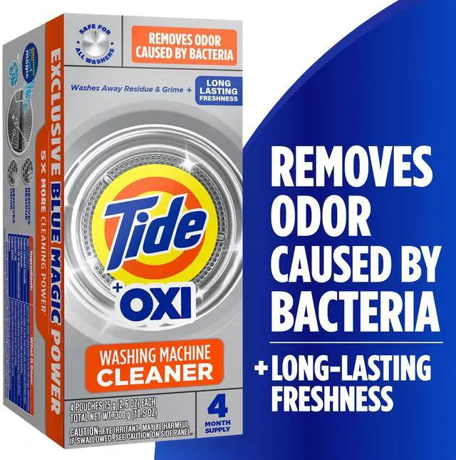 Main image of Tide Washing Machine Cleaner with Oxi Powder, Odor Eliminator and Washer Residue Remover, 4 Count