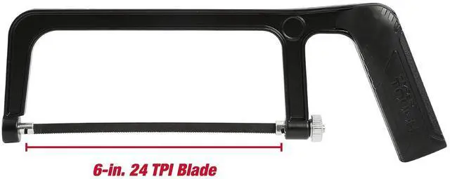 Alt view image 4 of 6 - Hyper Tough 6-inch Mini Hacksaw, Handsaw with Adjustable 24 Tooth per-inch Blade, 1291V