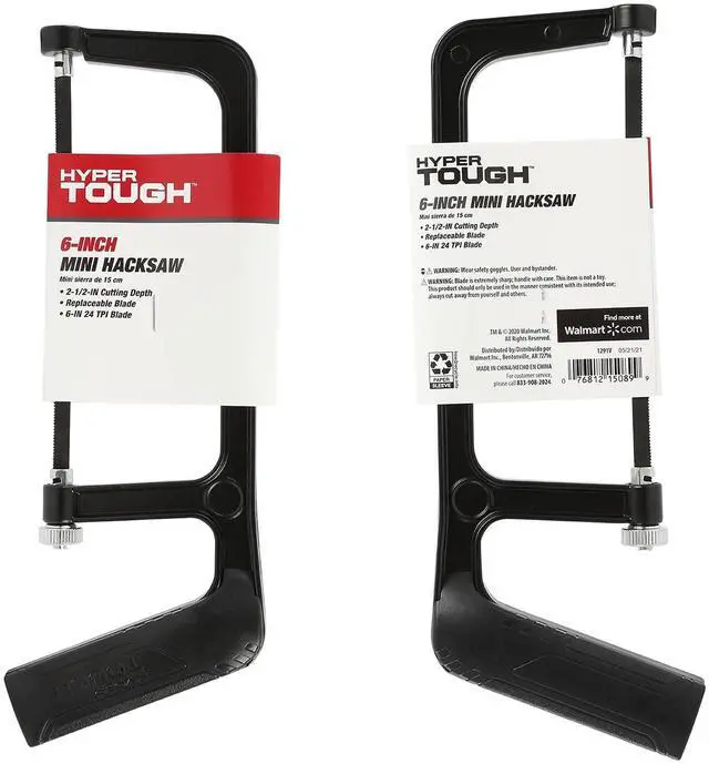 Alt view image 2 of 6 - Hyper Tough 6-inch Mini Hacksaw, Handsaw with Adjustable 24 Tooth per-inch Blade, 1291V