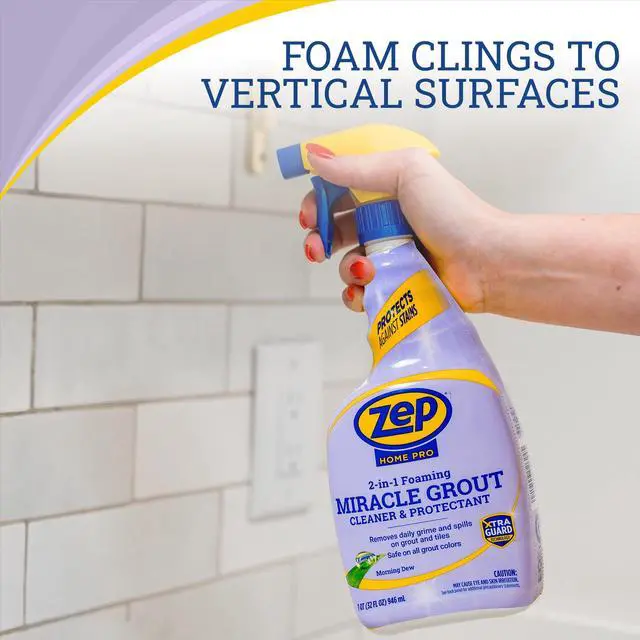 Alt view image 4 of 6 - Zep Home Pro Miracle Foaming Grout Cleaner and Protectant, Morning Dew Scent, 32 fl oz